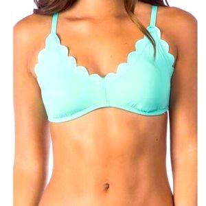 La Blanca scalloped seafoam bikini top